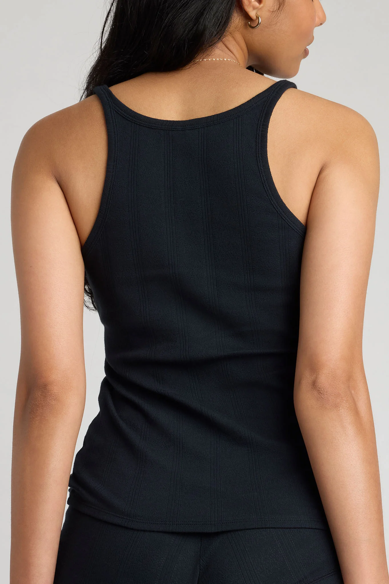 Pointelle Tank in Black - Image 7