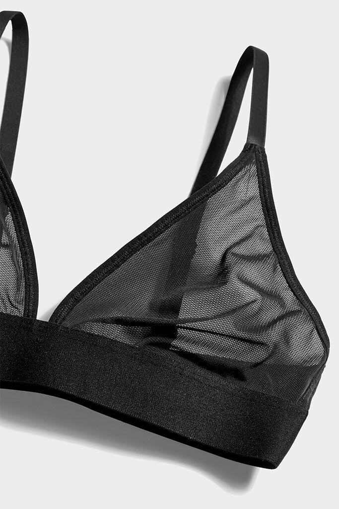Sieve Triangle Bra in Black - Image 7