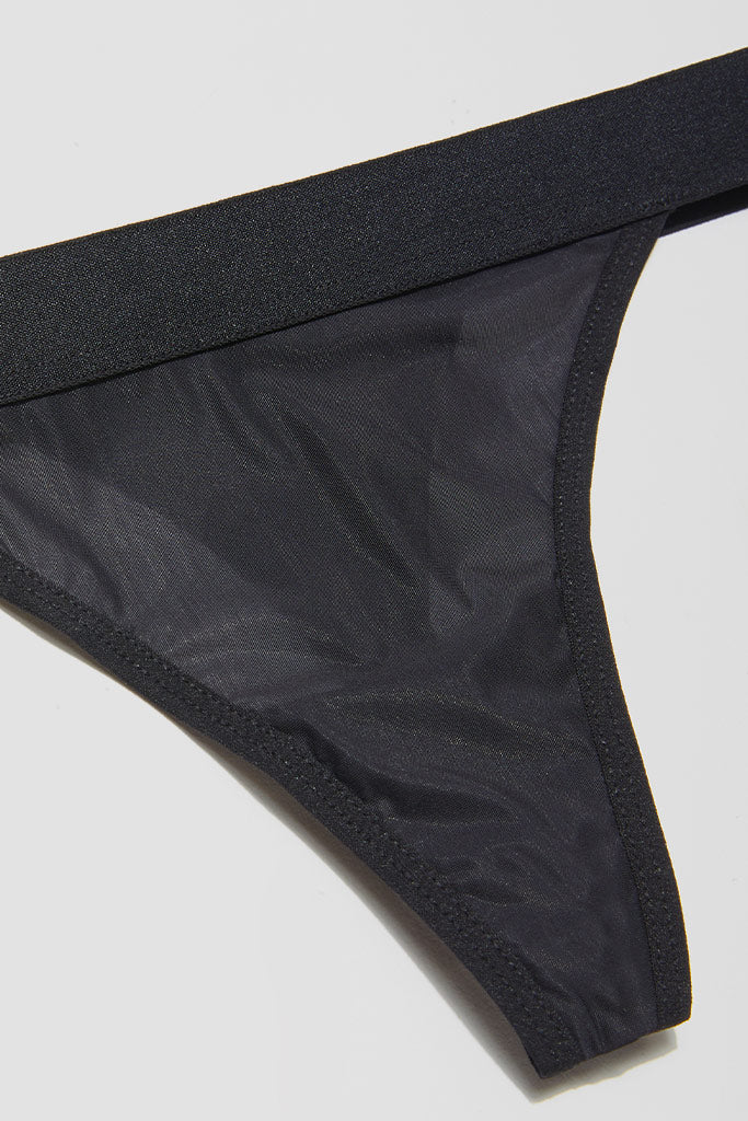 Silky Thong in Black - Image 4