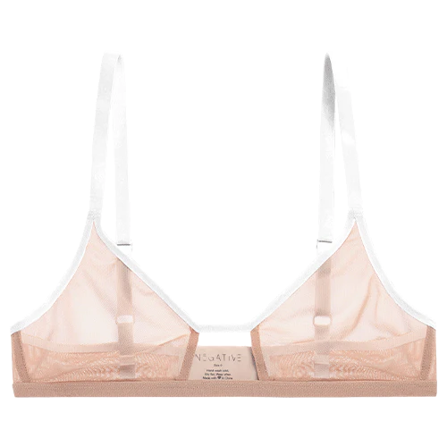 Sieve Cutout Bra in Buff + White - Image 6