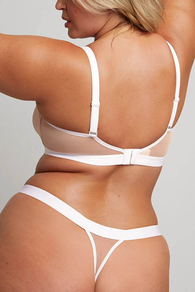 Sieve Non-Wire Bra in Buff + White - Image 6