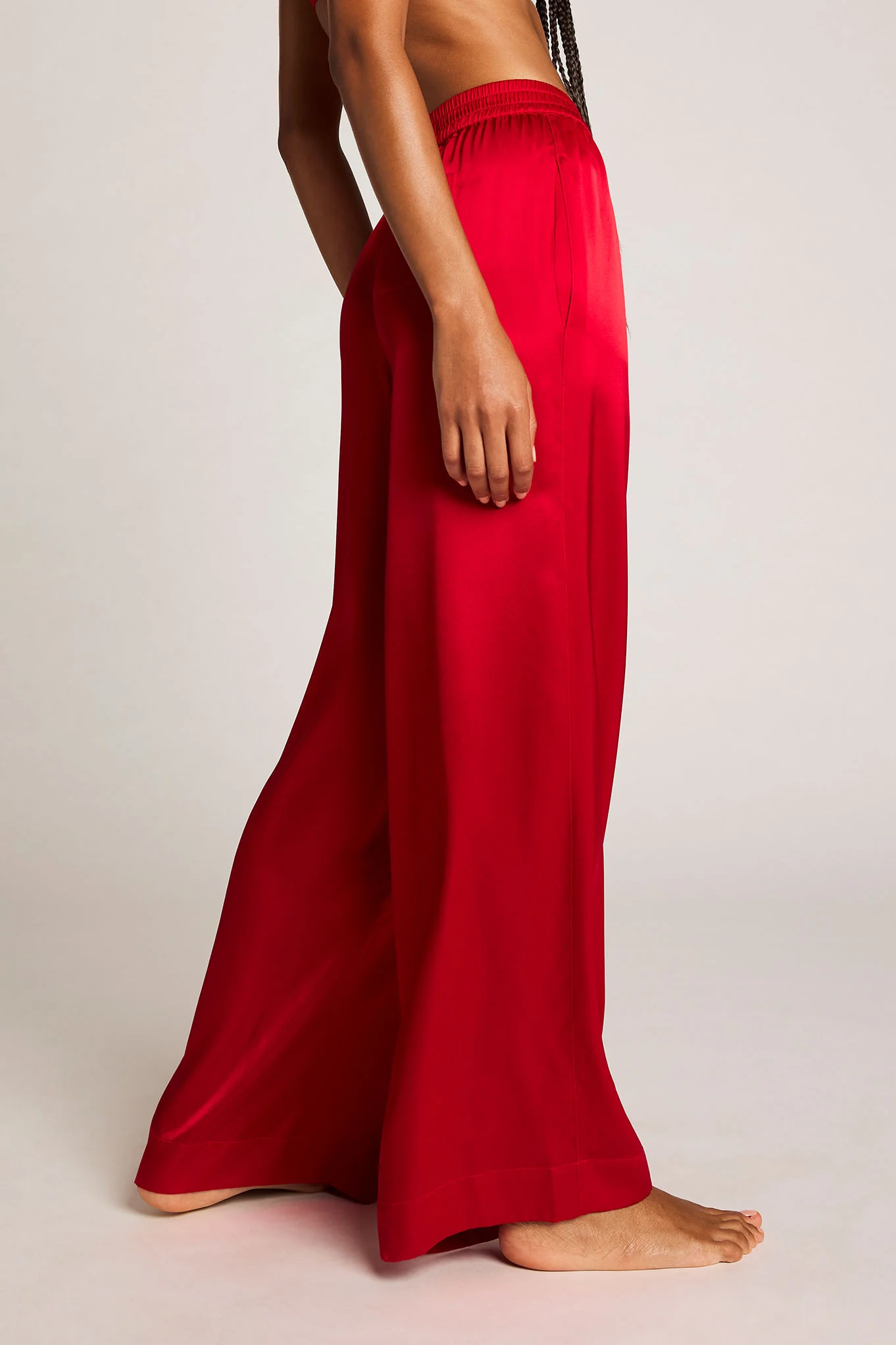 Eclipse Washable Silk Track Pant in Cerise - Image 2