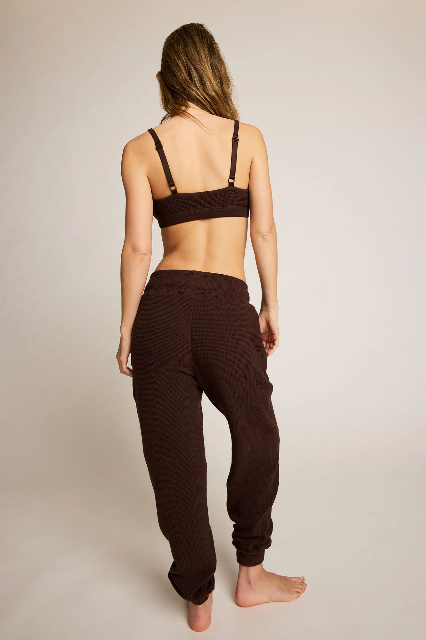 Waffle Knit Jogger in Espresso - Image 4