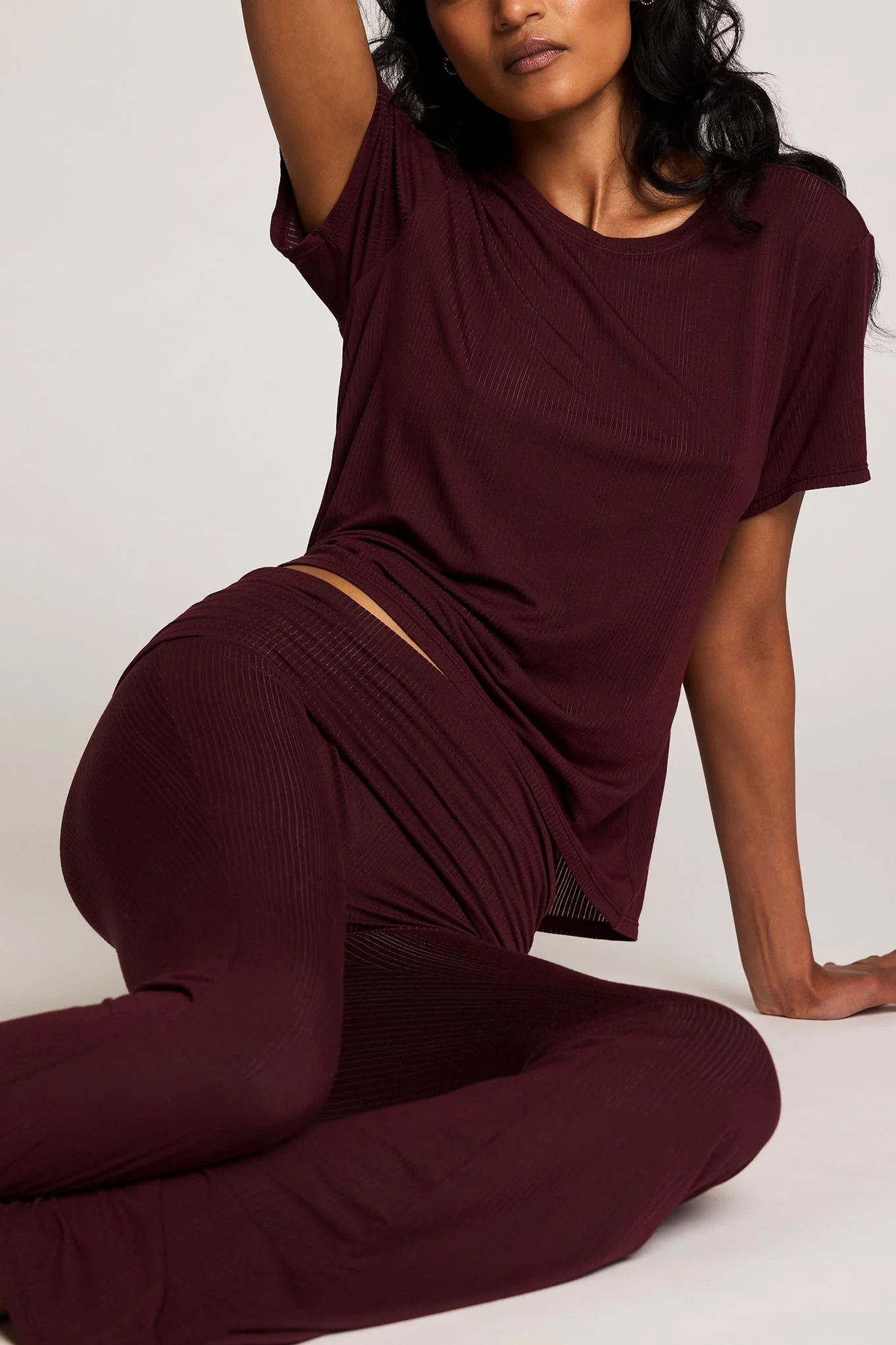 Whipped Roll Down Pant in Garnet - Image 4