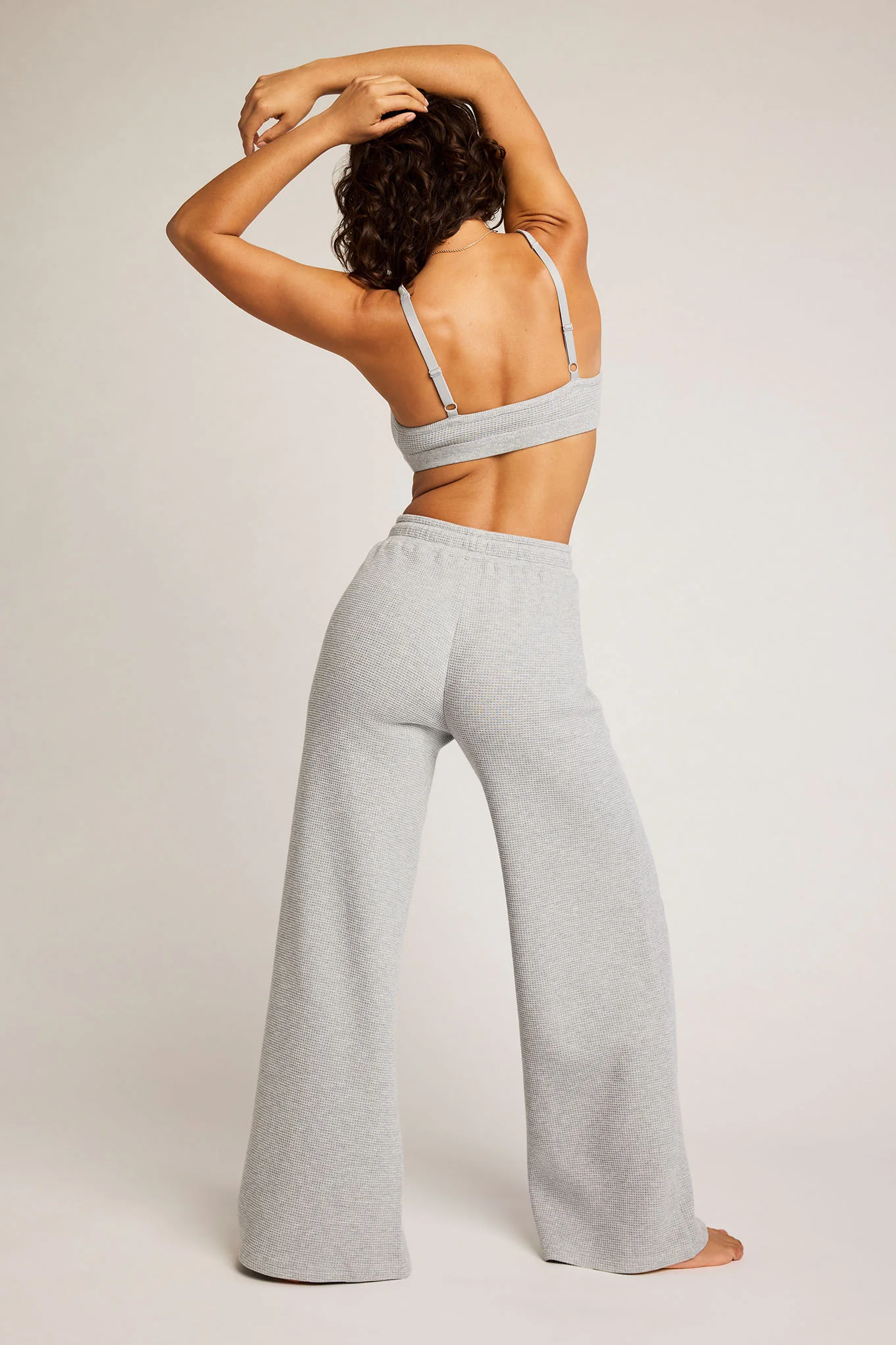 Waffle Knit Track Pant in Heather Grey - Image 7