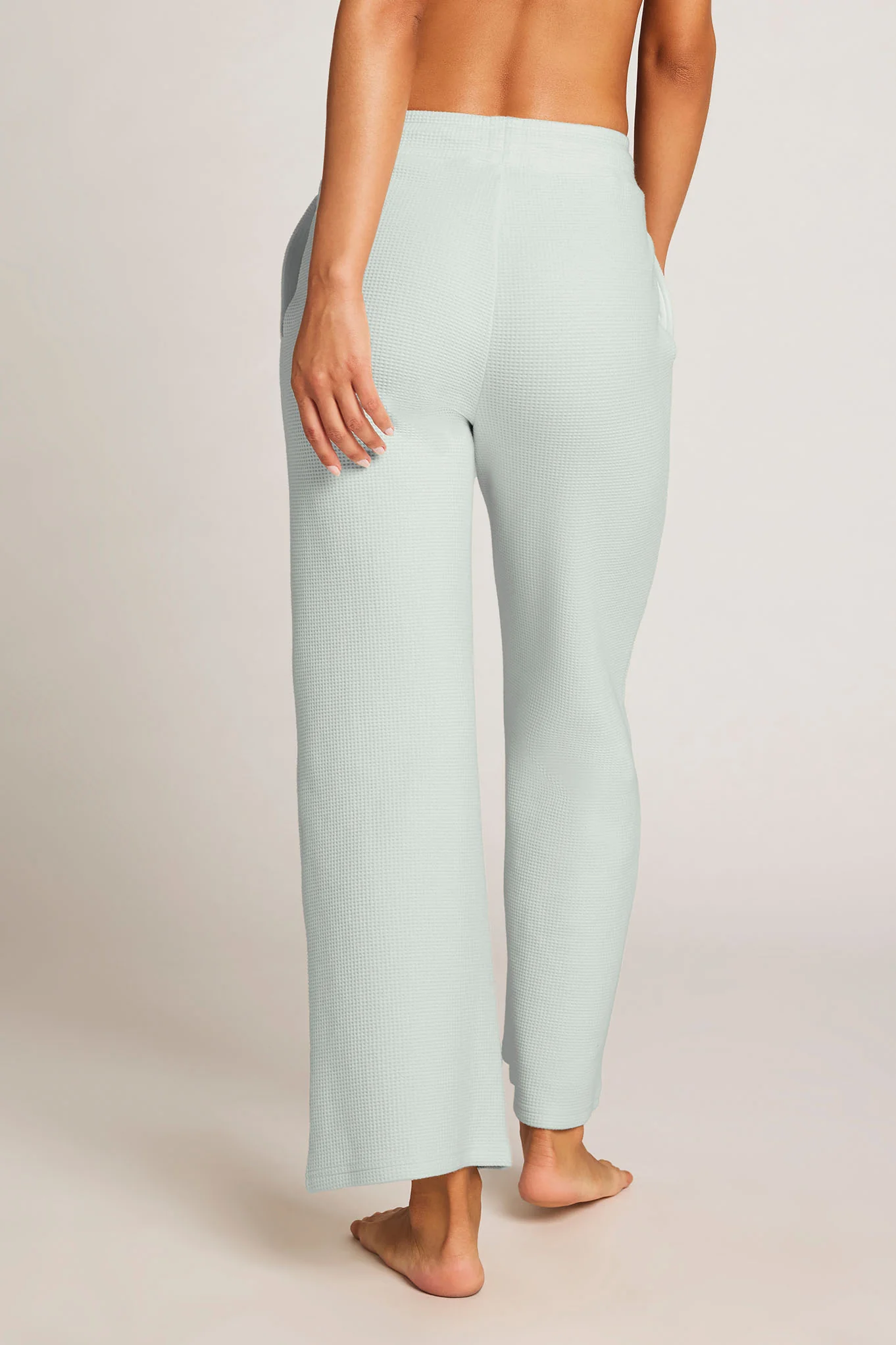 Waffle Knit Cropped Track Pant in Mist - Image 3