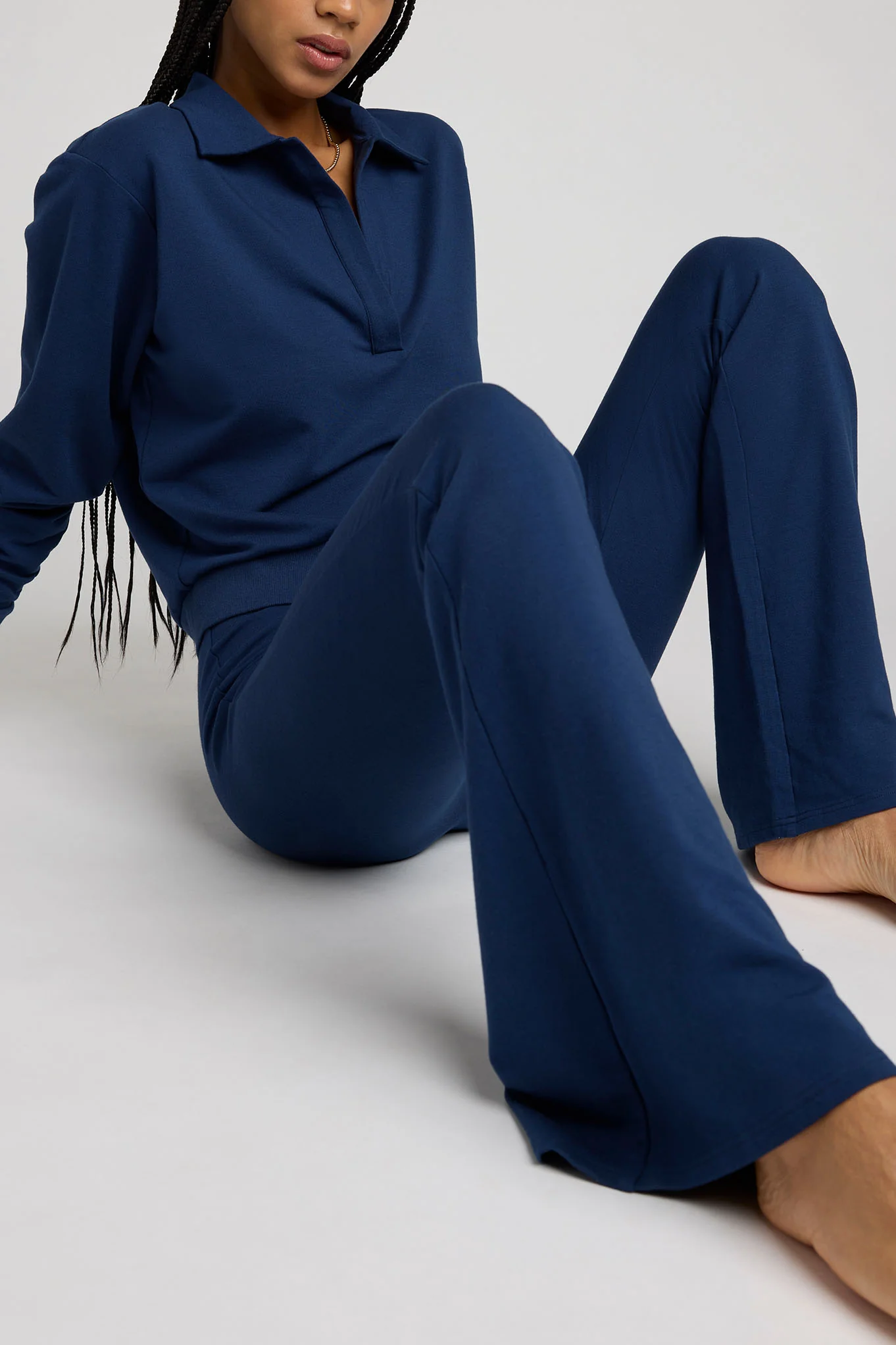 Club Flare Pant in Navy - Image 6