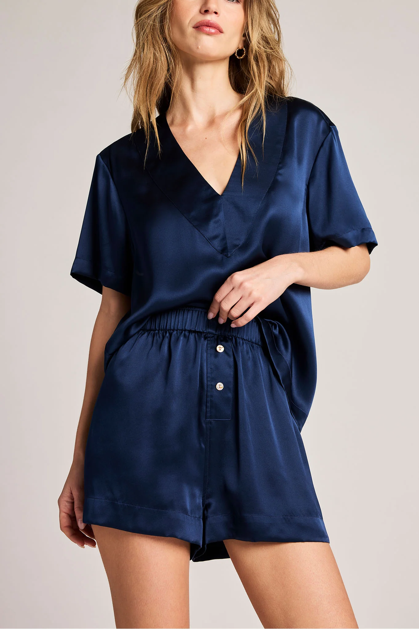 Eclipse Washable Silk Boxer in Navy - Image 3