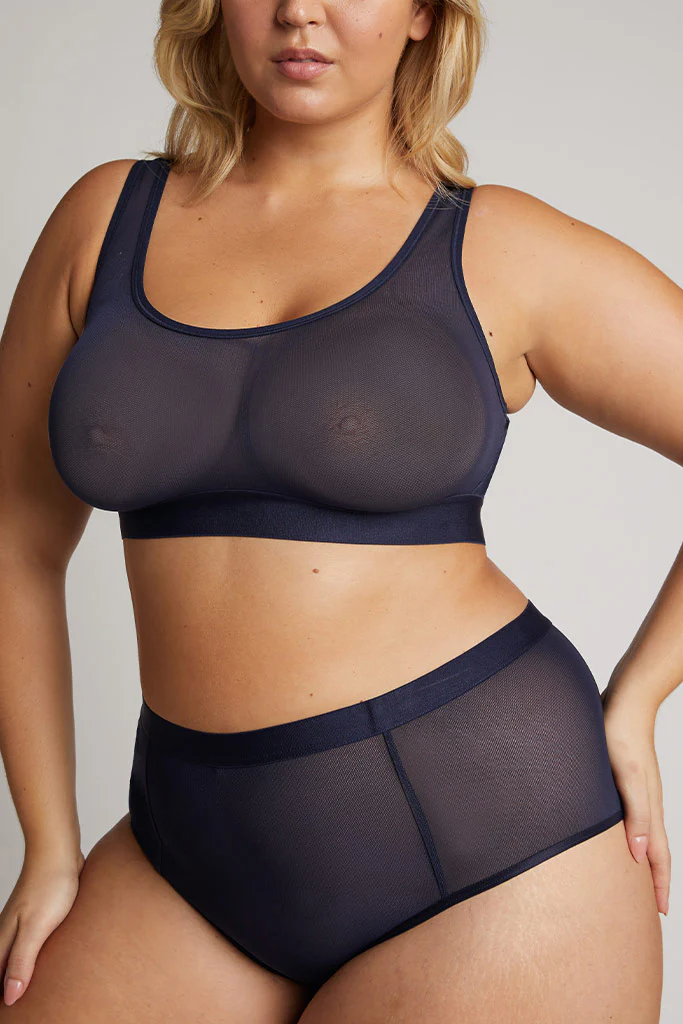 Sieve Bra Top in Navy - Image 6