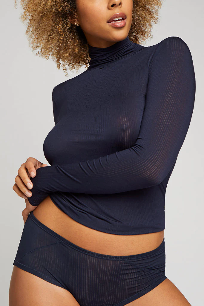 Whipped Turtleneck in Navy - Image 6