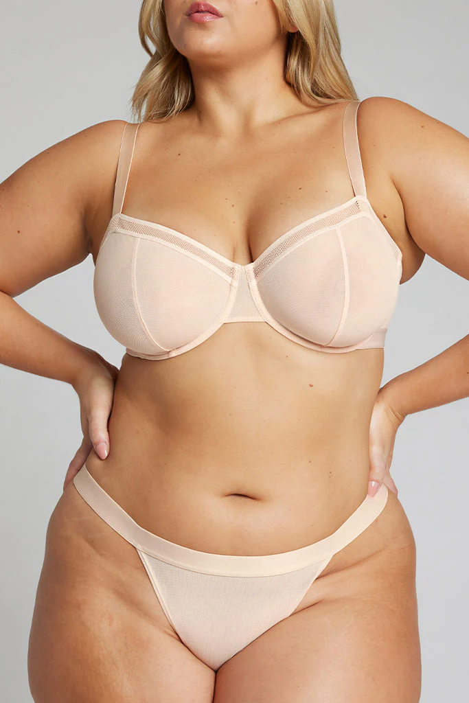 Sieve Balconette Bra in Peach - Image 2