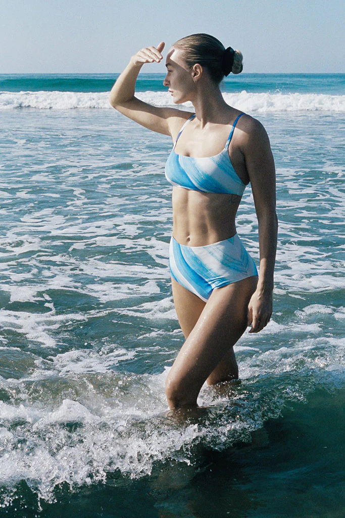 Swim Crop Top in Surf - Image 4