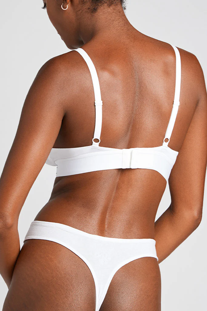 Cloud Cotton Triangle Bra in White - Image 2