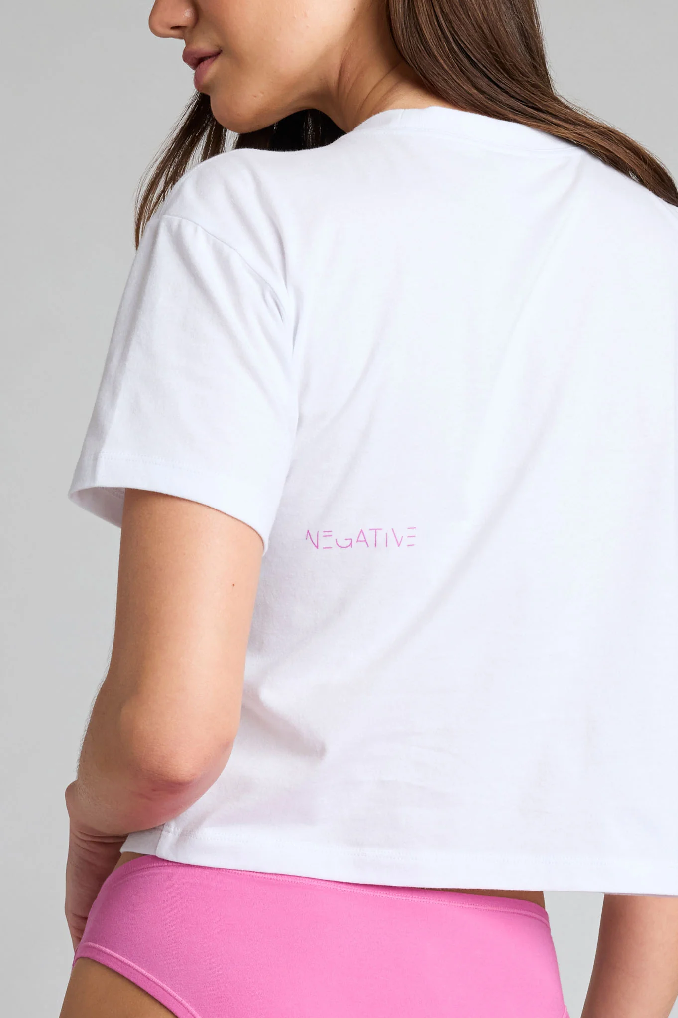 Uniform Baby Tee in White: Orchid Edition - Image 3