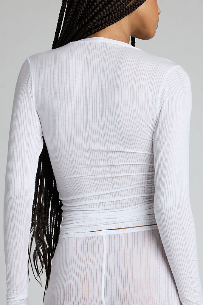 Whipped Henley in White - Image 3