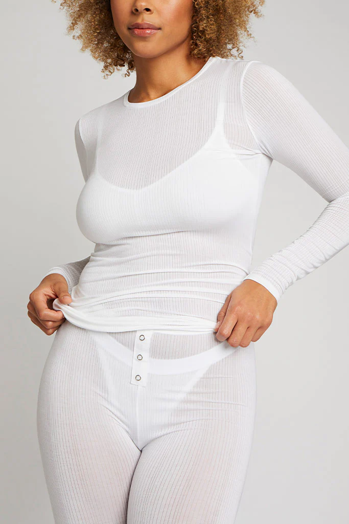 Whipped Long Sleeve in White - Image 4